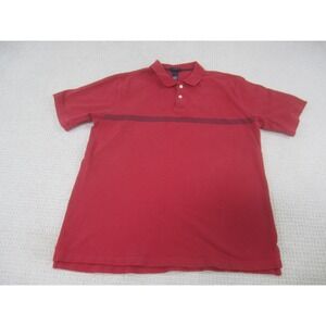 Champs Sports Polo Mens Medium Red Blue‎ Casual Short Sleeve Cotton Collared